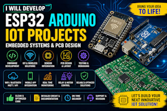 develop esp32 arduino iot firmware and embedded systems
