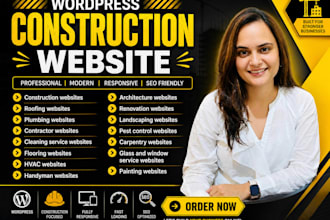 design a construction, roofing, plumbing, cleaning, hvac, tree surgeons website