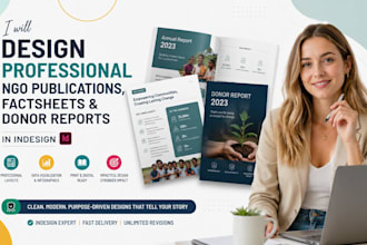design professional ngo publications, factsheets and donor reports in indesign