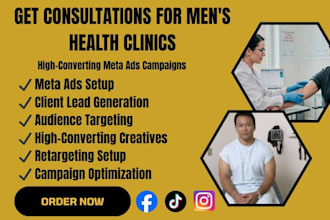 increase consultation and patient bookings for mens health clinics with meta ads