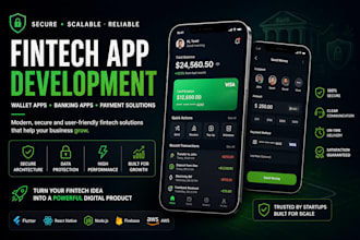 develop fintech app, wallet app, banking app and payment solution