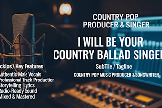 be your country ballad singer, country pop music producer, songwriter