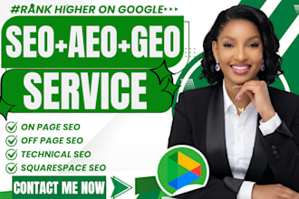 do onpage SEO aeo geo for squarespace shopify wordpress wix website optimization