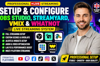 setup and configure your obs studio, streamyard, vmix and whatnot live streaming