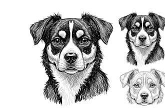 draw digital scribble pet portrait