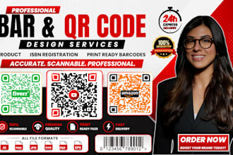 design a custom bar or qr codes, isbn registration and print ready book barcodes