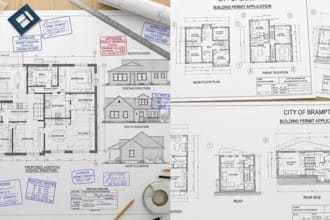 create architectural blueprints and permit drawing for building permit
