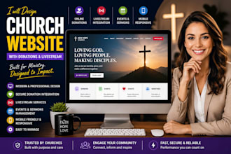 design a church website with donations and livesream