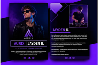design professional epk, press kit, media kit with clickable links