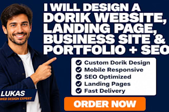 design a dorik website, landing page, business site and portfolio website SEO