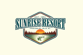 design wisconsin north woods resort logo