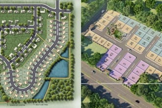 create 2d and 3d master plans, site plans, and commercial development