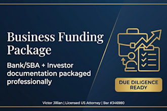 create a complete business funding package for investors or banks