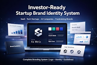 design startup logo design branding kit identity for saas, tech, investor ready