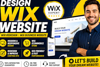 design a wix website, wix redesign, wix business website with SEO setup
