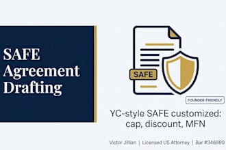 draft a legally binding safe agreement for your startup funding