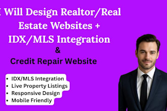 design realtor website, credit repair website, idx mls integration, real estate