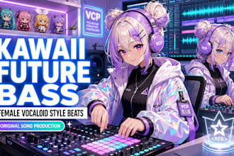 do kawaii future bass female vocaloid song producer anime style beat bgm project