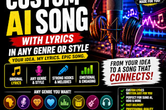 create a custom ai song with lyrics in any genre or style