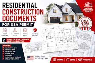 create residential construction documents for document USA permit