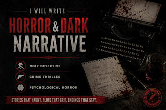 write your horror game lore, noir detective script, and dark narrative story