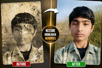 restore, repair, and colorize old damaged photos