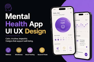 design mental health,wellness,therapy,mood tracker UI UX