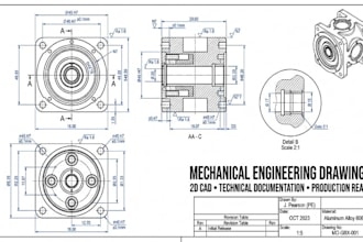 create 2d cad drawing engineering mechanical drawing technical drawing solidwork