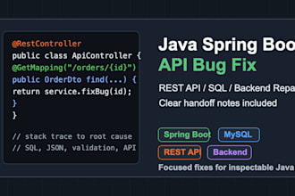 fix java spring boot api or backend bugs