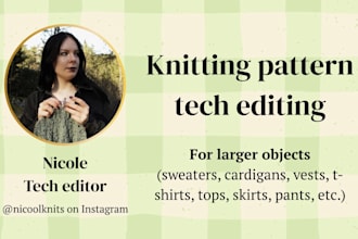 tech edit larger knitting patterns