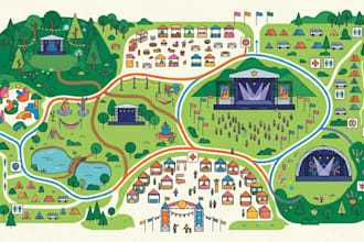 design detailed event maps, venue maps, and festival map