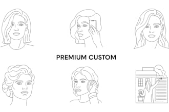 create premium custom line art illustrations