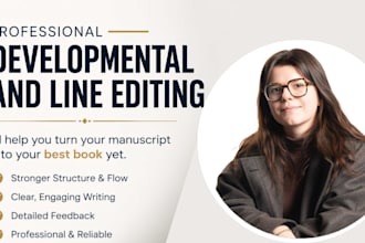do developmental editing, proofread christian and fiction novel