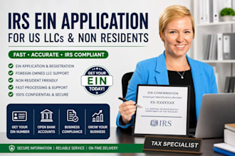 prepare file irs ein application for US federal and state llc and non residents