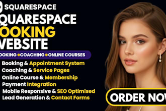 design squarespace booking coaching and online course website