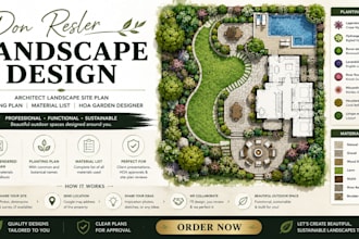 be a landscape architect, providing landscape plan, design and backyard design