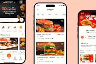 design restaurant app, food delivery app, online ordering restaurant website