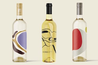 design professional wine label and bottle packaging