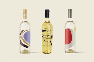 design professional wine label and bottle packaging