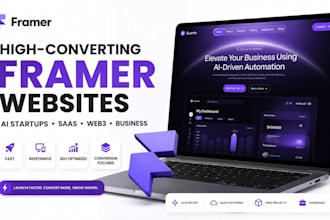 design converting ai startup framer landing page website, framer saas websites
