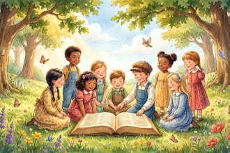 do christian children illustration book, bible themed book, bible fantasy story