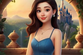 do disney cartoon portrait