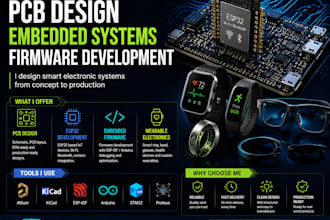 wearable health devices and smart electronics esp32, pcbs, rings, bands, glasses
