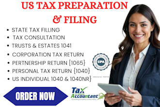 prepare form 1040, 1065, 1120, and 1120s tax returns