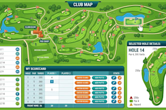 design golf club maps, golf course layouts, scorecard maps