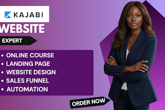 design a kajabi website, landing page, and online course