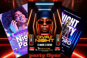 design modern party flyer, event flyer, club flyer, night party or poster design