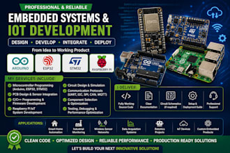 design microcontroller, pcb sensor integration, c programming and raspberry pi