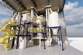 design factory, warehouse, and industrial facility  3d visualization