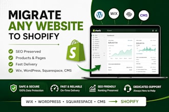 migrate wix, wordpress or any cms website to shopify store